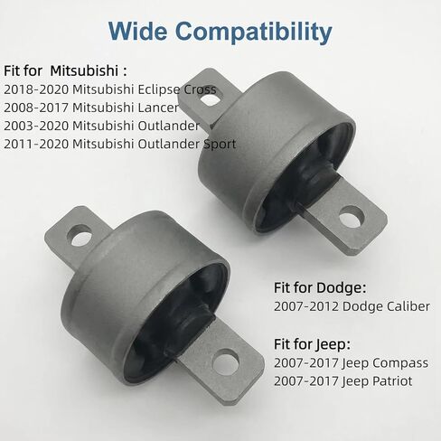 2Pcs Trailing Arm Bushing Rear Control Suspension Lower Bushings Fit for Dodge Caliber,Jeep Compass Patriot，Mitsubishi Eclipse Cross,Lancer,Outlander，Replace 4120A125 4125A100 4125A062 MN101430 in Saudi Arabia