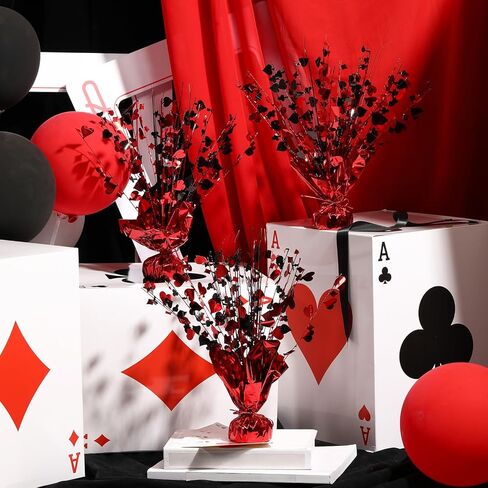 Foilswirl 12 Pcs Casino Metallic Foil Spray Centerpieces for Tables Las Vegas Theme Party Supplies Casino Theme Party Decorations for Poker Night Game Night Wedding Birthday Home Decoration in Kuwait