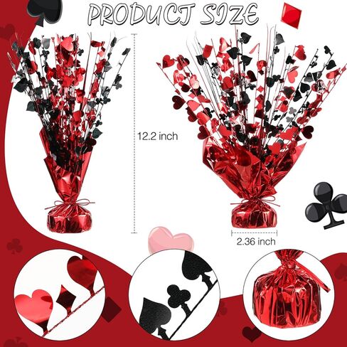 Foilswirl 12 Pcs Casino Metallic Foil Spray Centerpieces for Tables Las Vegas Theme Party Supplies Casino Theme Party Decorations for Poker Night Game Night Wedding Birthday Home Decoration in Kuwait