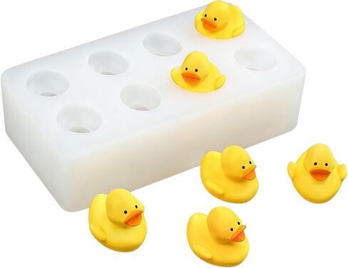 3D Mini Duck Silicone Resin Mold, 8-Cavity Epoxy Casting Mould for Candle Making, DIY Dollhouse Miniatures, Fairy Garden Decor in Saudi Arabia