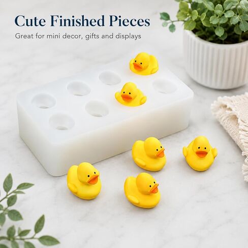 3D Mini Duck Silicone Resin Mold, 8-Cavity Epoxy Casting Mould for Candle Making, DIY Dollhouse Miniatures, Fairy Garden Decor in Saudi Arabia