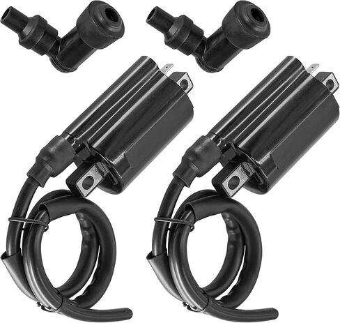 ملف إشعال كالتريك 2x مع غطاء التمهيد لقابس الإشعال متوافق مع Kawasaki KAF620 Mule 4010 4x4 2009 2010-2021 in Kuwait