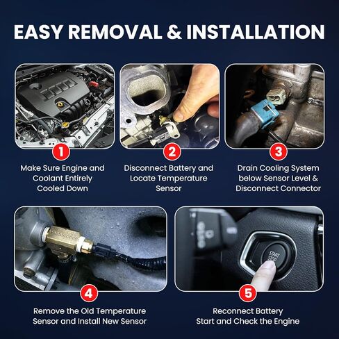 مستشعر درجة حرارة سائل التبريد MOCA يناسب 02-10 لسيارة Mercury Mountaineer 4.0L، 13-20 لسيارة Ford Fusion 2.0L، 17-19 لسيارة Jaguar XE 2.0L، 05-09 لسيارة Land Rover LR3 4.4L، 15-19 لسيارة Lincoln MKC 2.3L in Kuwait