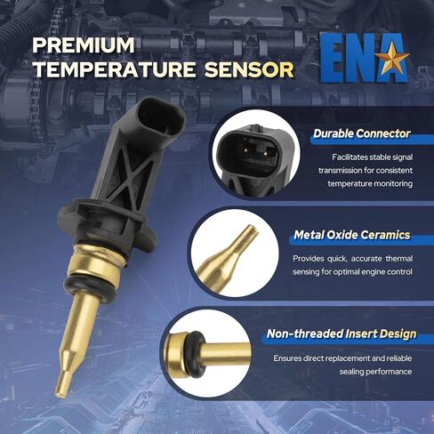 ENA Engine Coolant Temperature Sensor Compatible with Jeep Ram Dodge Chrysler Grand Cherokee Wrangler Gladiator 1500 Durango Pacifica Voyager 3.6L V6 2017 2018 2019 2020 2021 Replaces TX261 in Kuwait