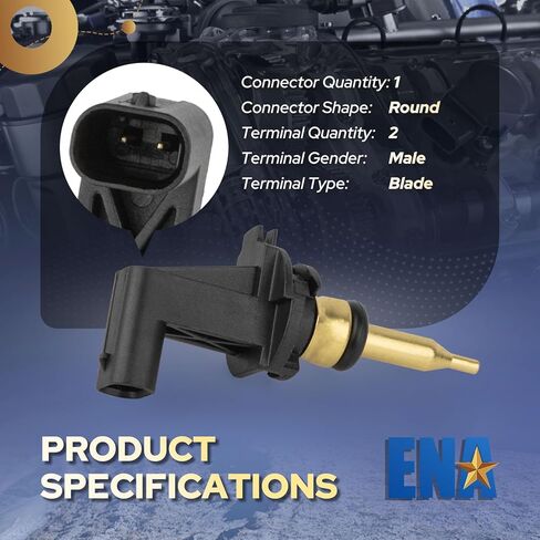 ENA Engine Coolant Temperature Sensor Compatible with Jeep Ram Dodge Chrysler Grand Cherokee Wrangler Gladiator 1500 Durango Pacifica Voyager 3.6L V6 2017 2018 2019 2020 2021 Replaces TX261 in Kuwait