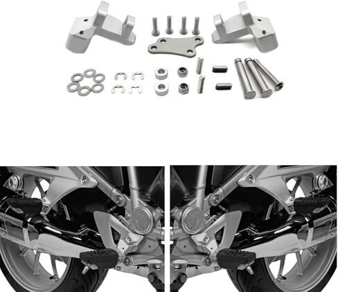 Rider Foot Peg Lowering Kit for BMW R1200RT & R1250RT, for BMW R1250RT 2019 2020 2021 R1200RT R 1200 RT 2014-2018 R 1250 RT Footpeg Lowering Kit Front (Silver) in Saudi Arabia