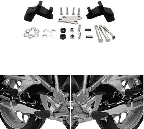طقم خفض ربط قدم الراكب لسيارة BMW R1200RT & R1250RT، لسيارة BMW R1250RT 2019 2020 2021 R1200RT R 1200 RT 2014-2018 R 1250 RT طقم خفض قدم القدم الأمامي (فضي) in Kuwait