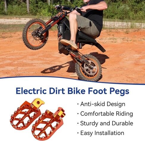 CNC Aluminum Foot Pegs Compatible with Tuttio Soleil01 Electric Dirt Bike, Anodized Ebike FootPegs for Tutti Soleil 01 Electric Motorcycle Tutto E Bike with Springs Hardware Accessories in Saudi Arabia