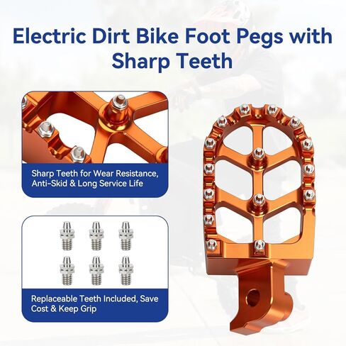 CNC Aluminum Foot Pegs Compatible with Tuttio Soleil01 Electric Dirt Bike, Anodized Ebike FootPegs for Tutti Soleil 01 Electric Motorcycle Tutto E Bike with Springs Hardware Accessories in Saudi Arabia