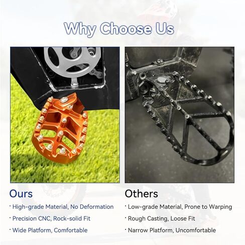 CNC Aluminum Foot Pegs Compatible with Tuttio Soleil01 Electric Dirt Bike, Anodized Ebike FootPegs for Tutti Soleil 01 Electric Motorcycle Tutto E Bike with Springs Hardware Accessories in Saudi Arabia