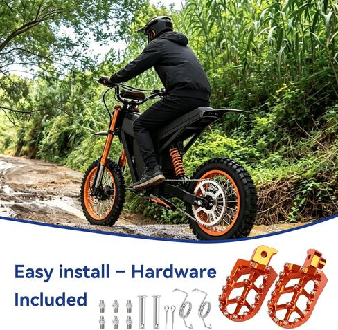 CNC Aluminum Foot Pegs Compatible with Tuttio Soleil01 Electric Dirt Bike, Anodized Ebike FootPegs for Tutti Soleil 01 Electric Motorcycle Tutto E Bike with Springs Hardware Accessories in Saudi Arabia