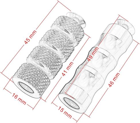 Buachois 2 زوج CNC العالمي للدراجات النارية أوتاد القدم، المضادة للانزلاق والعتاد التحول الفرامل رافعة أوتاد القدم، 6 مم حفرة الأمامية مساند القدم Footpeg Rearsets، لM6 6 مم تصاعد البراغي دراجة نارية in Kuwait