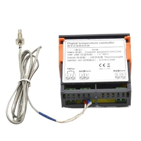 7016K 10A 24V جهاز التحكم الرقمي في درجة الحرارة ترموستات K-Type الحرارية 1M نطاق التحكم في درجة الحرارة: 1-999 درجة مئوية مخرج التتابع in Kuwait