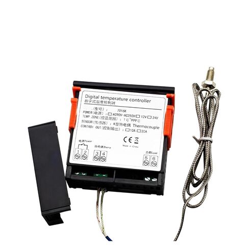 7016K 10A 24V جهاز التحكم الرقمي في درجة الحرارة ترموستات K-Type الحرارية 1M نطاق التحكم في درجة الحرارة: 1-999 درجة مئوية مخرج التتابع in Kuwait
