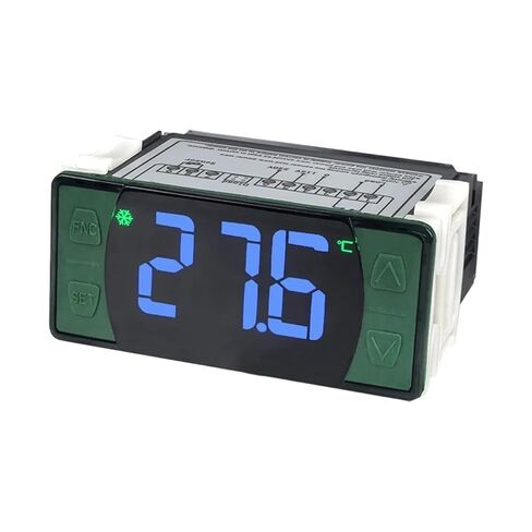 115/230V Digital Temperature Controller Thermostat Relay with Probe for Refrigeration Defrosting Heating Cooling(Black Green) in Kuwait