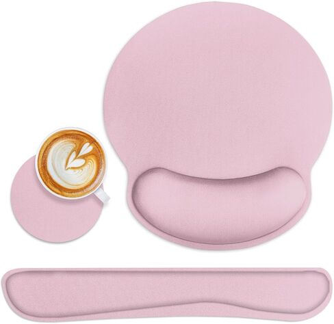 Britimes Purple Ergonomic Mouse Pad Set with Purple Wrist Rest Non-Slip Rubber Base Wrist Cushion Support and Coasters Mousepad with Wrist Support for Computer Keyboard and Desk in Kuwait