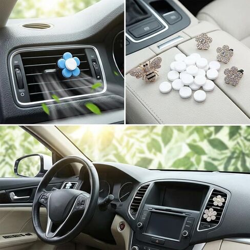 120 قطعة من وسادات اللباد لإعادة تعبئة معطر هواء السيارة من ElevateTech، وسادات بديلة لمعطر هواء أبيض غير معطر مقاس 17 مم للسيارات ومعطرات الهواء ومشابك تهوية وموزعات روائح السيارة المنزلية in Kuwait