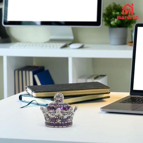 معطر هواء على شكل تاج للسيارة، موزع عطور كريستالي، حامل معطر هواء، زجاجة زينة معطرة للمدرسة القديمة لتزيين لوحة قيادة السيارة، ديكور منزلي للمكتب الداخلي (أرجواني، بدون عطر) in Kuwait