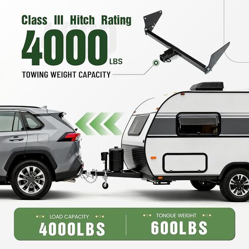 وصلة مقطورة ALMULOO فئة 3 متوافقة مع 2019-2024 Toyota RAV4، استبدال وصلة سحب جهاز الاستقبال 2 بوصة لـ 13416، فولاذ مطلي بالمسحوق in Kuwait