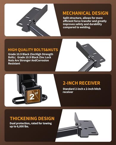 2" Receiver Trailer Hitch for 2020–2024 Ford Explorer & Lincoln Aviator | Class 3 | 6,000 lbs Towing | Easy Bolt-On Install in Saudi Arabia