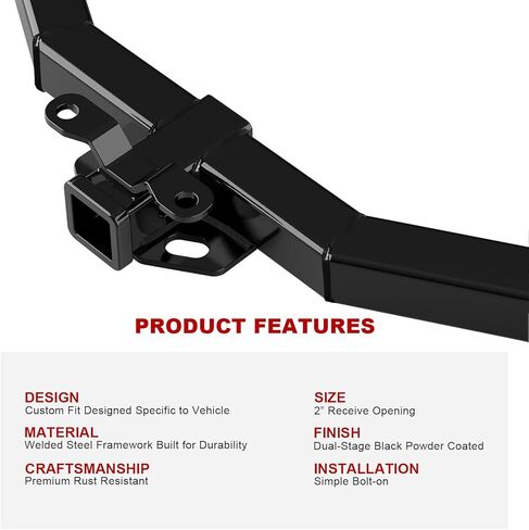 Trailer Hitch, 2 inch Towing Hitch Receiver with Class 3 Hitch Cover Compatible with Chevrolet Traverse 2009-2017 & Compatible with 2007-2016 GMC Acadia in Saudi Arabia