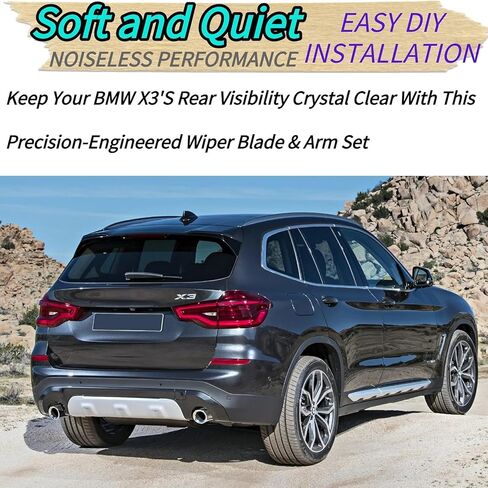 شفرة ممسحة خلفية وذراع بديلة لسيارة BMW X3 G01 M M40i sDrive30i xDrive30e xDrive30i 2018-2024 2023 2022 2021 2020 2019 - مجموعة شفرات ممسحة الزجاج الأمامي الخلفية لجميع المواسم in Kuwait