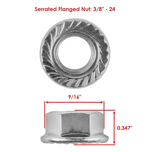 Caltric 8PCS Wheel Flanged Serrated Wheel Nuts Compatible with Polaris 7542459 7547211 3/8"-24 in Kuwait