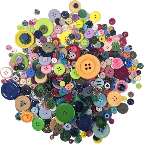 400+ PCS Colorful Assorted Buttons Round 2 and 4 Holes Buttons for Crafts for Coat Replacement Creative Upcycling Collage Art Bag Sewing Holiday Card Decor Wall Art Easter Egg Ornament in Saudi Arabia