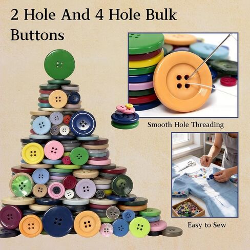 400+ PCS Colorful Assorted Buttons Round 2 and 4 Holes Buttons for Crafts for Coat Replacement Creative Upcycling Collage Art Bag Sewing Holiday Card Decor Wall Art Easter Egg Ornament in Saudi Arabia