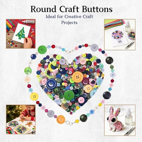 400+ PCS Colorful Assorted Buttons Round 2 and 4 Holes Buttons for Crafts for Coat Replacement Creative Upcycling Collage Art Bag Sewing Holiday Card Decor Wall Art Easter Egg Ornament in Saudi Arabia