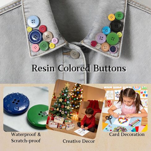 400+ PCS Colorful Assorted Buttons Round 2 and 4 Holes Buttons for Crafts for Coat Replacement Creative Upcycling Collage Art Bag Sewing Holiday Card Decor Wall Art Easter Egg Ornament in Saudi Arabia