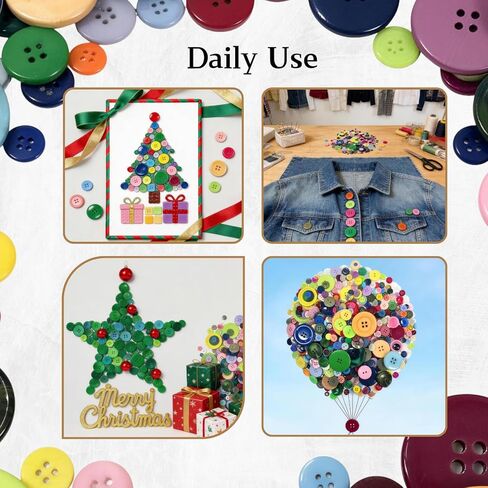 400+ PCS Colorful Assorted Buttons Round 2 and 4 Holes Buttons for Crafts for Coat Replacement Creative Upcycling Collage Art Bag Sewing Holiday Card Decor Wall Art Easter Egg Ornament in Saudi Arabia