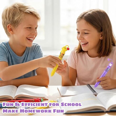 BESARME 12 Pcs Fun Pens for Kids, 10-in-1 Cute Pen Multicolor Ballpoint Pen Bulk End of Year Gifts for Students Prize Gifts for Class Party Favors for Birthday Goodie Bags Stuffers in Kuwait