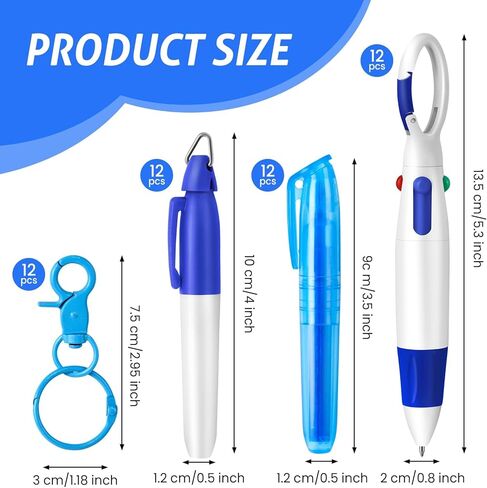 48 Pcs Nurse Pen Set with 4-color Retractable Ballpoint Pen Mini Highlighter Permanent Marker Keychain Clip Badge Pen Accessories for Nursing Students Medical Staff, Women Appreciation Gift in Kuwait