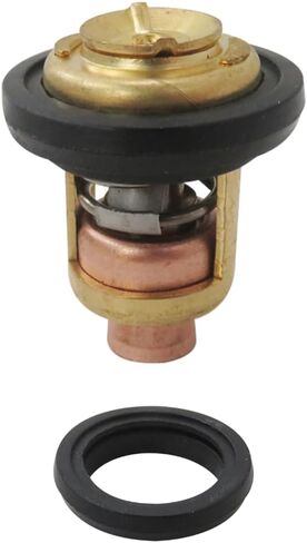 Thermostat with Gasket Fit for Johnson/Evinrude 5hp 1965-1968;Fit for 5hp 1986/5.5hp 1959-1964/6hp 1965-1979/6hp 1986/7.5hp 1980-1986/8hp 1986/9.5hp 1964-1973/9.9hp 1974-1986/10hp 1959-1963 in Kuwait