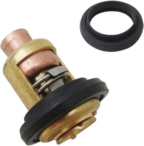 Thermostat with Gasket Fit for Johnson/Evinrude 5hp 1965-1968;Fit for 5hp 1986/5.5hp 1959-1964/6hp 1965-1979/6hp 1986/7.5hp 1980-1986/8hp 1986/9.5hp 1964-1973/9.9hp 1974-1986/10hp 1959-1963 in Kuwait