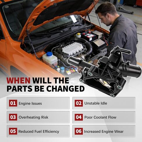 Engine Coolant Thermostat Fit For Fiat 500X Tipo 2019-2023 Fit For Jeep Renegade Compass 2018-2023 Fit For Dodge Hornet 2023-2025 Thermostat Assembly Replace For 68498366AA 68439166AA in Saudi Arabia