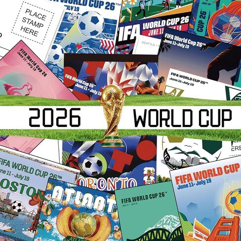 EIHFHIE 2026 World Cup Postcards Pack - World Cup Decorations Merchandise - Host City Iconic Landmarks Postcards - 4 x 6 in, 32 Count, 16 Designs in Saudi Arabia