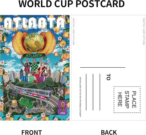 EIHFHIE 2026 World Cup Postcards Pack - World Cup Decorations Merchandise - Host City Iconic Landmarks Postcards - 4 x 6 in, 32 Count, 16 Designs in Saudi Arabia