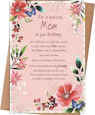 Happy Birthday Card Gifts for Mom from Daughter Son Kids, Mom Birthday Card, Birthday Card Gift for Mother in Saudi Arabia