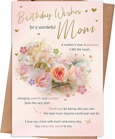 Happy Birthday Card Gifts for Mom from Daughter Son Kids, Mom Birthday Card, Birthday Card Gift for Mother in Saudi Arabia