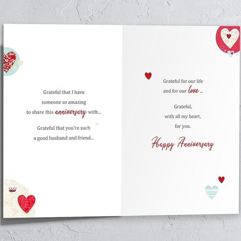 Happy Anniversary Card Gift for Husband from Wife, Wedding Anniversary Cards Gifts for Husband Men Him in Saudi Arabia