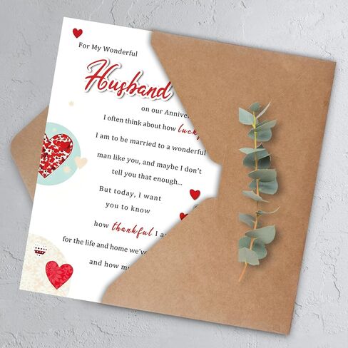 Happy Anniversary Card Gift for Husband from Wife, Wedding Anniversary Cards Gifts for Husband Men Him in Saudi Arabia