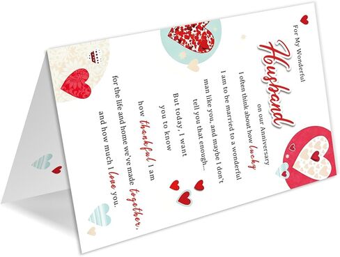 Happy Anniversary Card Gift for Husband from Wife, Wedding Anniversary Cards Gifts for Husband Men Him in Saudi Arabia
