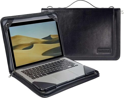 Black Leather Laptop Messenger Case - Compatible with HP 15 Laptop 15-dy2021nr 15.6" Laptop in Kuwait