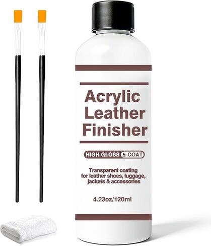 Matte 5-Coat Acrylic Leather Finisher - Waterproof Anti-Scratch Clear Coat | DIY Leather Paint Top Coat for Shoes, Bags, Jackets | Anti-Oxidation Fade-Resistant Protection, 4.23 Fl Oz in Saudi Arabia