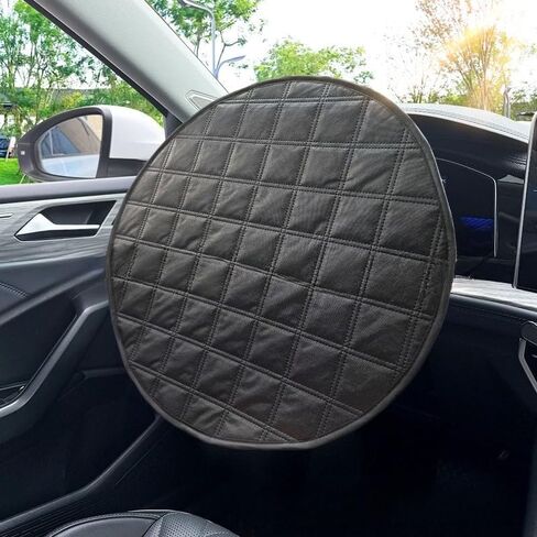 5-Layer Steering Wheel Sun Shield Car Steering Wheel Cover Heat Resistant Sun Shade Easy Install for Most Cars (Black) in Kuwait