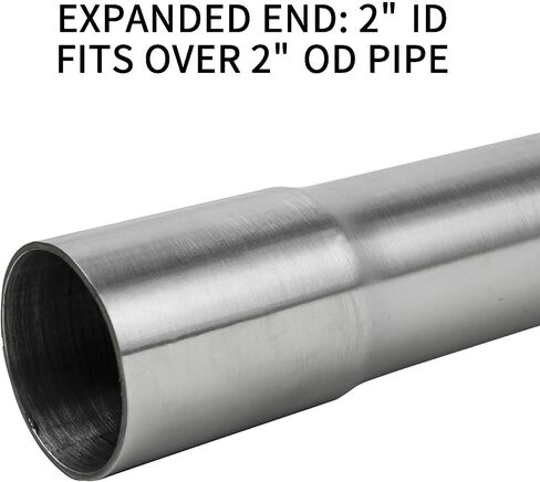 2.25 Inch Exhaust Pipe 6" Length, T304 Stainless Steel Tubing, 2 1/4 Inch(57mm) ID to 2.25" SS Flared Slip-Fit End Ducting,Universal Straight Tailpipe Connector Adapte in Saudi Arabia