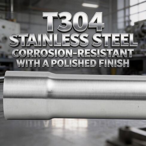 2.25 Inch Exhaust Pipe 6" Length, T304 Stainless Steel Tubing, 2 1/4 Inch(57mm) ID to 2.25" SS Flared Slip-Fit End Ducting,Universal Straight Tailpipe Connector Adapte in Saudi Arabia