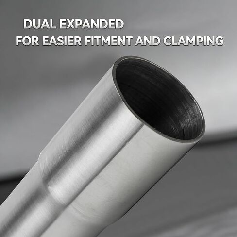 2.25 Inch Exhaust Pipe 6" Length, T304 Stainless Steel Tubing, 2 1/4 Inch(57mm) ID to 2.25" SS Flared Slip-Fit End Ducting,Universal Straight Tailpipe Connector Adapte in Saudi Arabia